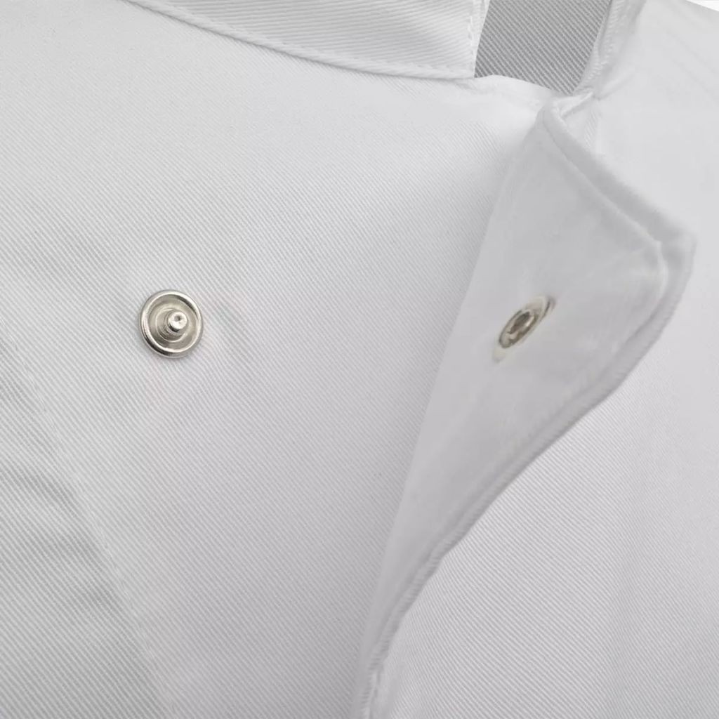 vidaXL Chef Jackets 2 pcs Long Sleeve Size M White